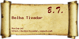 Belba Tivadar névjegykártya